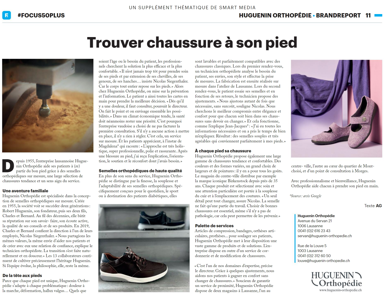 Article de presse Focus 50 Plus - 24Heures