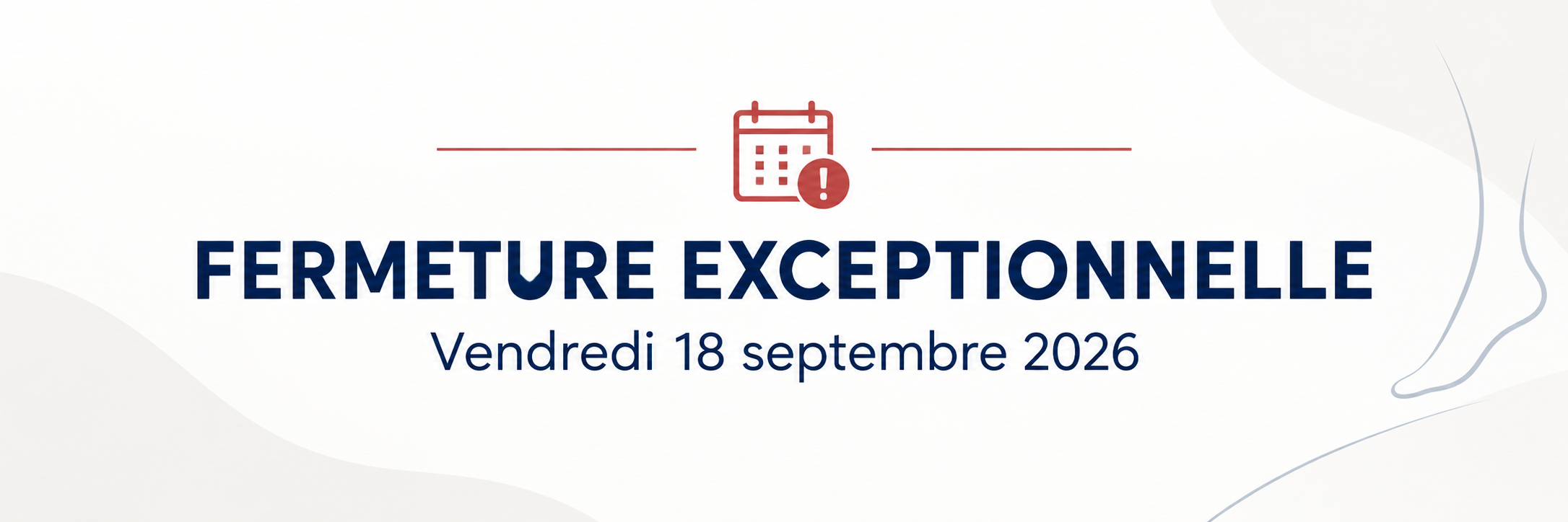 Fermeture des magasins le 18.09.2026